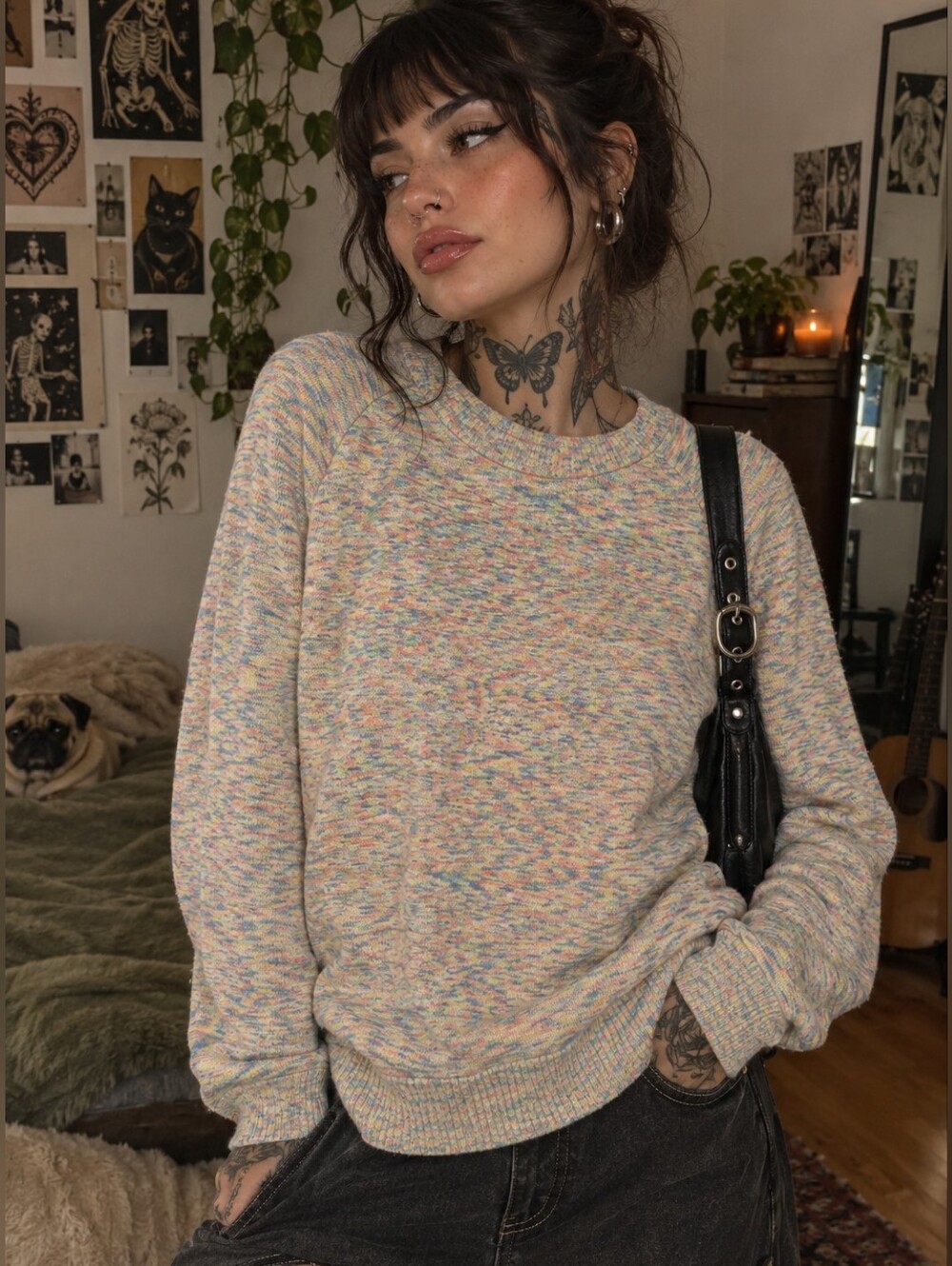 Next Pastel Space Dye Space-Dyed Knit Sweater - Size M